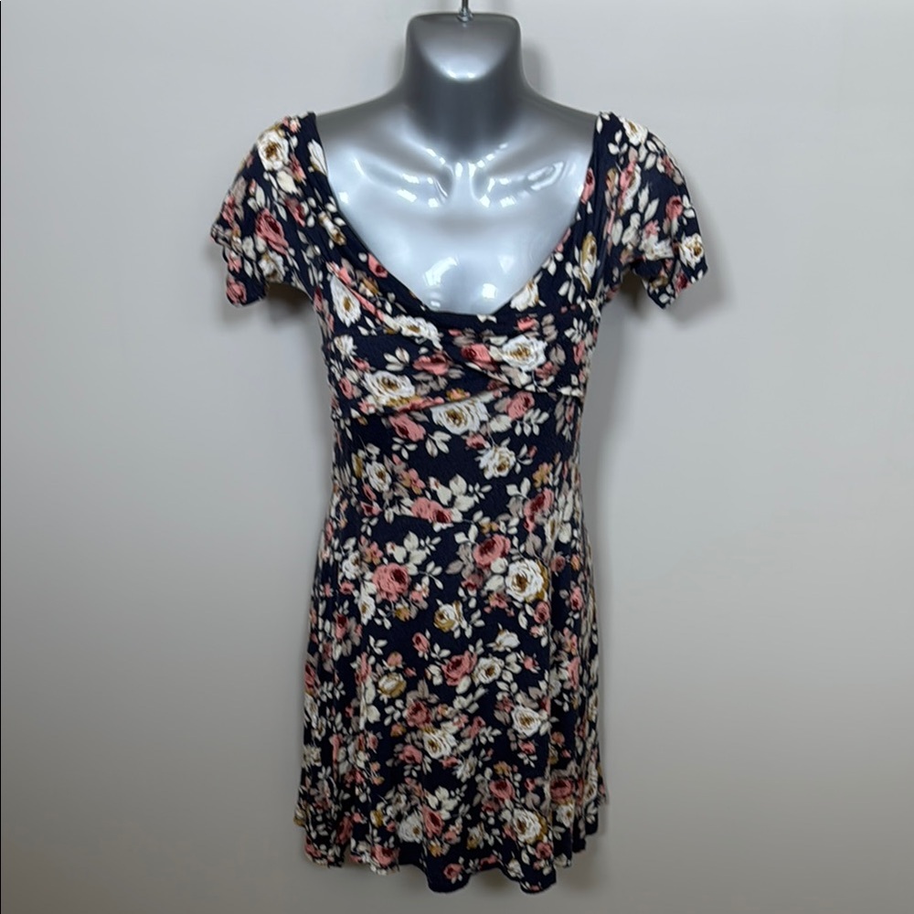 Altar'd State Pink Ruched Fit and Flare Mini Dress